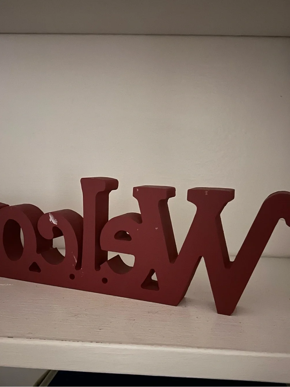 Wooden “WELCOME” Stand-Alone or Hang. Shabby Chic. 16” x 4” x 1.5” GUC.